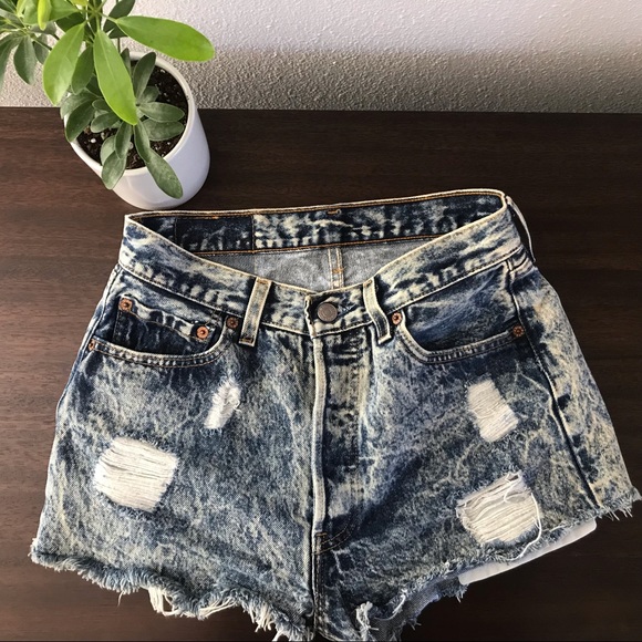 Levi's Denim - Levi’s 501 high rise button fly cutoff shorts